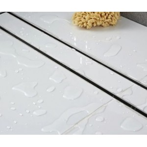 316 Marine grade stainless steel Mica Tile Insert Floor Waste 80mm Outlet (1901-2200) Long (No Pre-Cut Outlet)